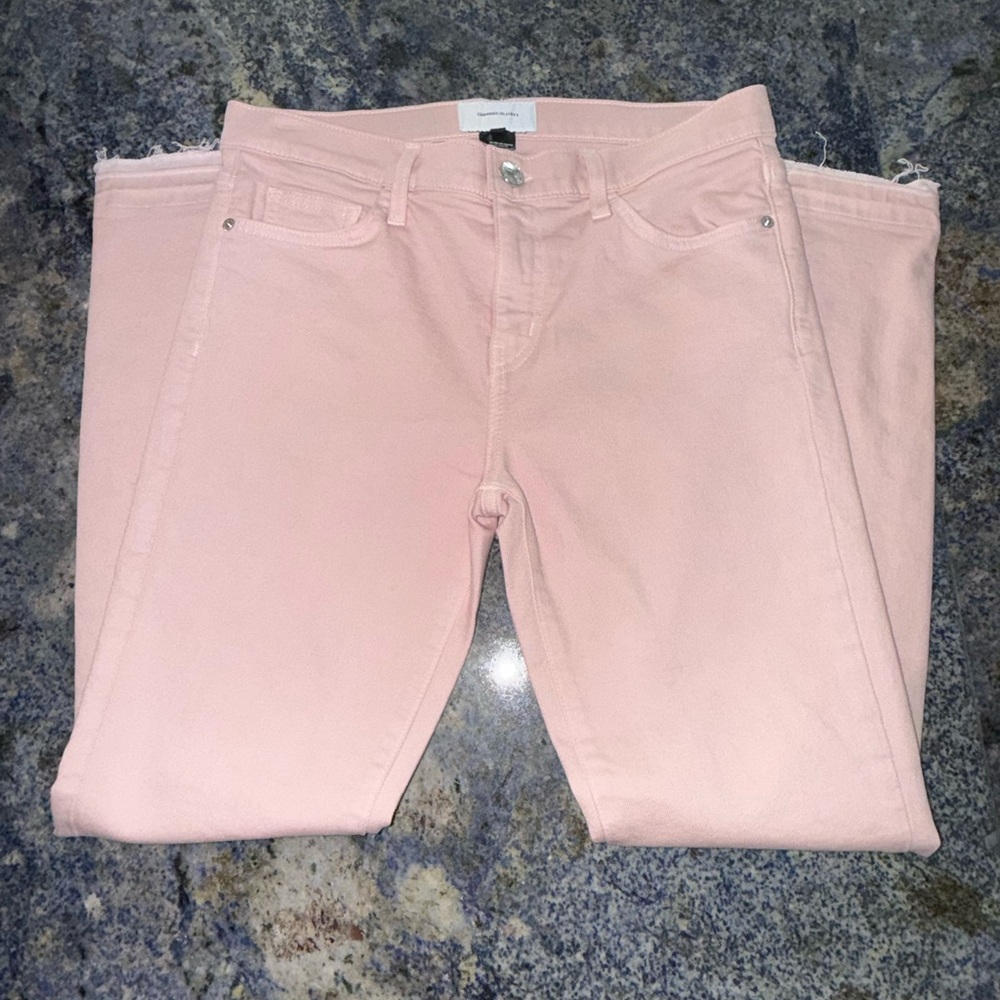 Current/Elliott The Stiletto Primrose Pink Released Hem Jeans 28